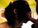 Japanese teen CD blindfold bj swallow