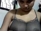 young indian shows her huge tits in webcam