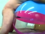 Big inflatable beach ball fuck cum inside