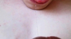 Creamy Close-up Cum Swallowing With Slo-mo!