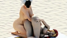 Chun-li Deep Anal Fisting Cammy On The Beach [thedirtden]