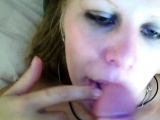 Amateur GF taking blowjob and facial