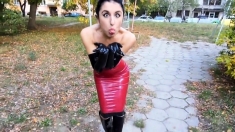 Hot Outdoor Action with Latex Fetish